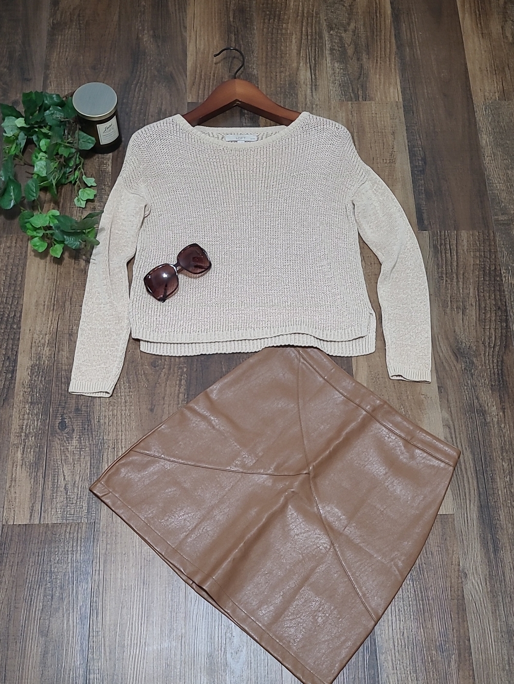 3/$25 Light Tan Split Hem Sweater